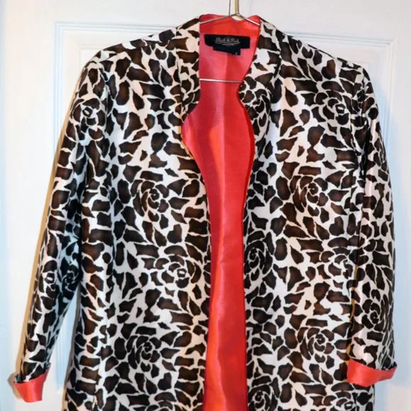 Peck & Peck lined jacket, roses and leaves, size 8 - Picture 1 of 5